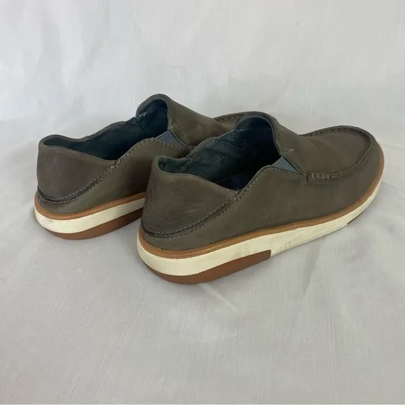 Olukai Kalia Men's Slip On Loafer Size 8 Brown Leather Drop In Heel