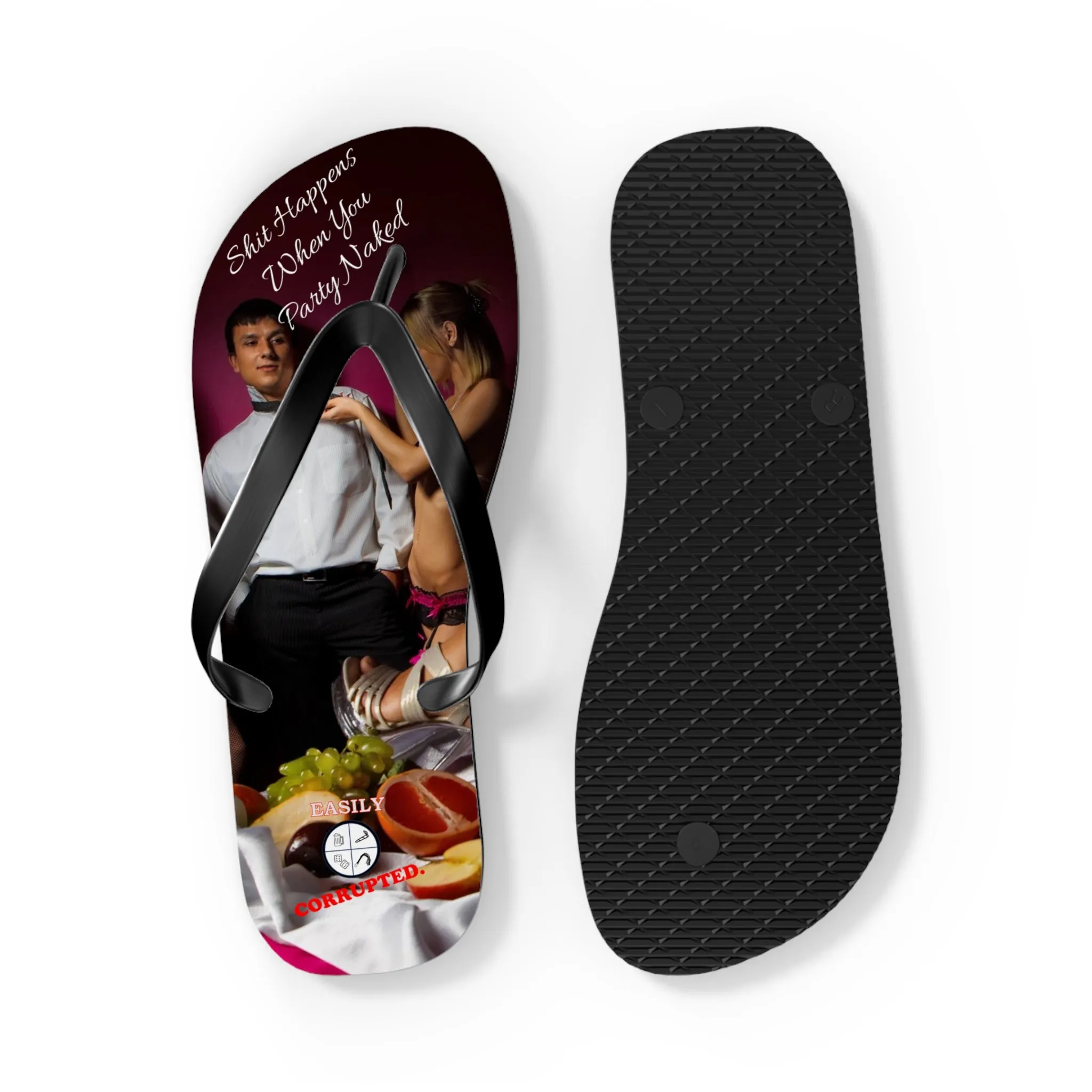Party Naked Flip Flops by Easily Corrupted