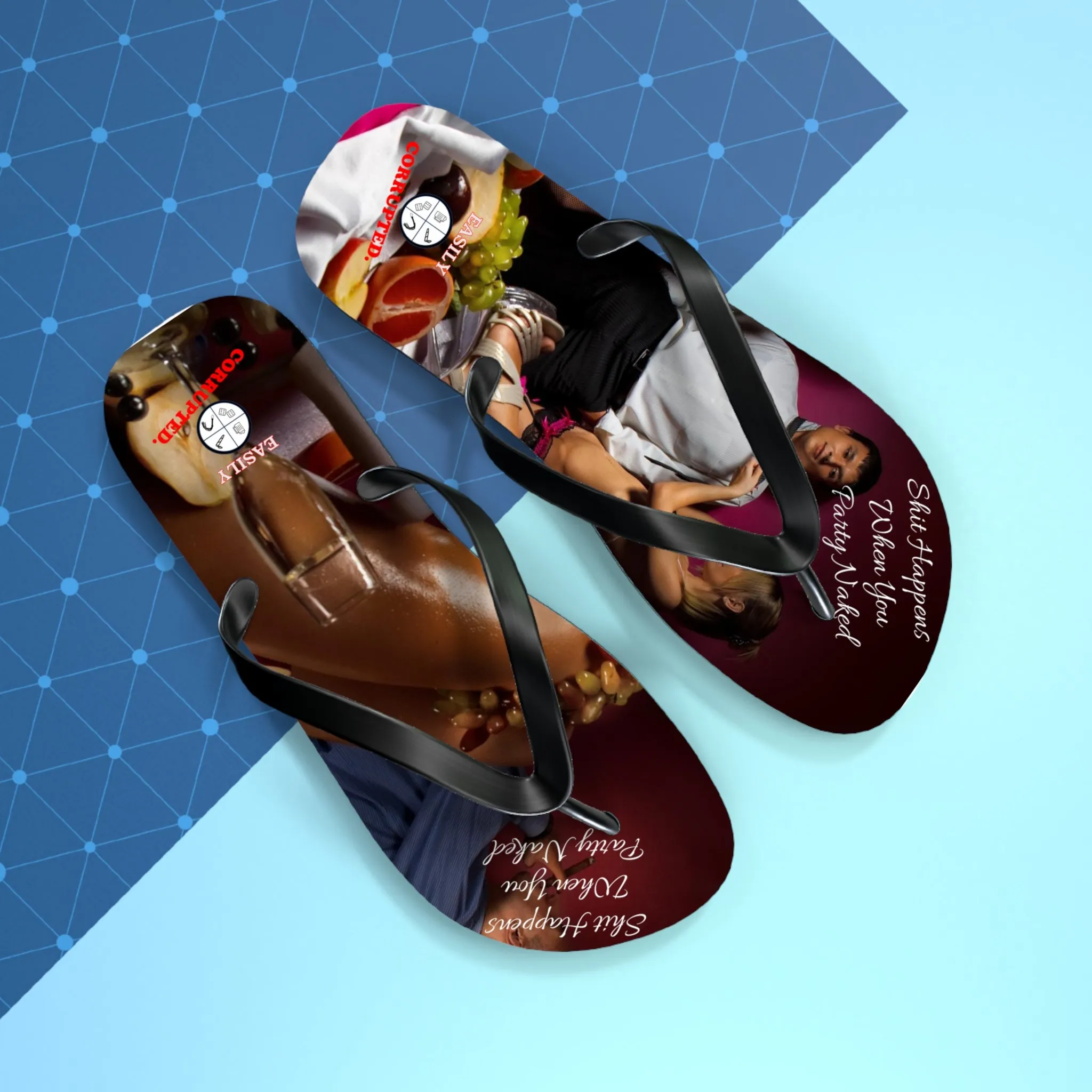 Party Naked Flip Flops by Easily Corrupted