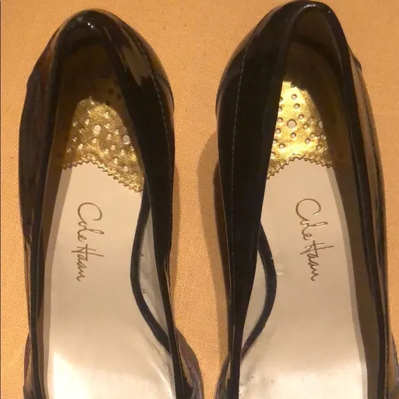 Patent Leather Burgundy Penny Loafer Heel Pumps