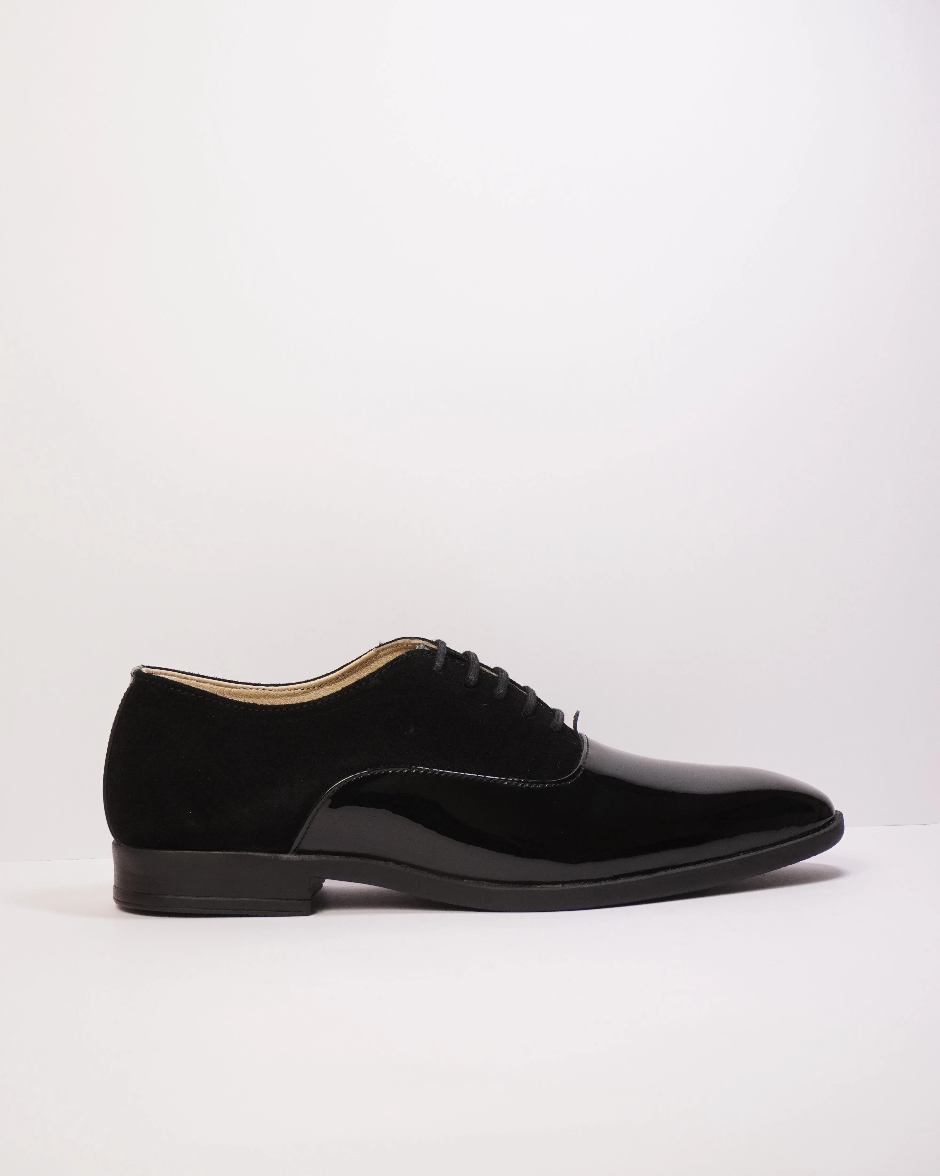 Patent Suede Oxfords Black