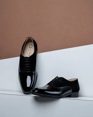 Patent Suede Oxfords Black