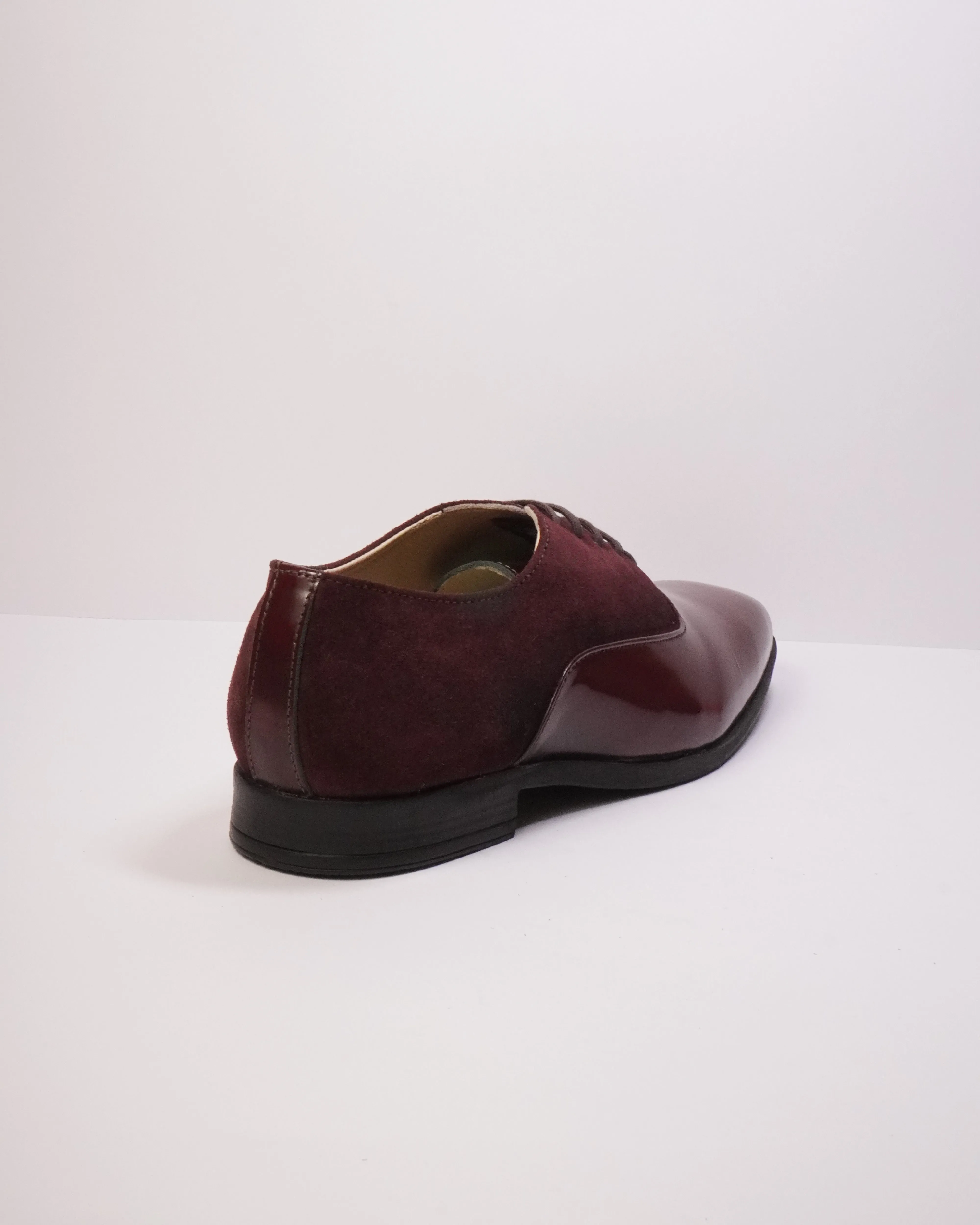 Patent Suede Oxfords Wine Red
