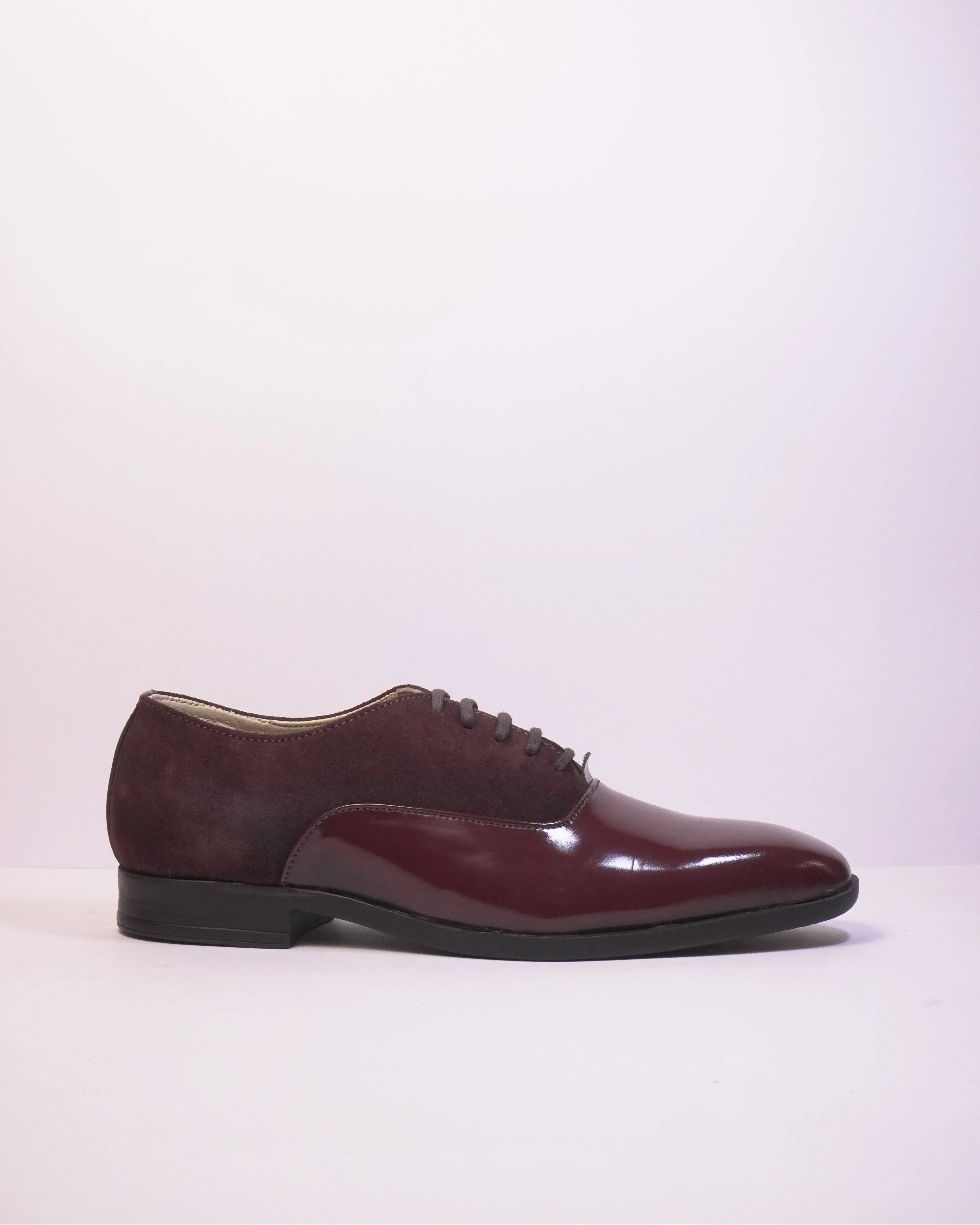 Patent Suede Oxfords Wine Red