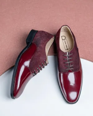 Patent Suede Oxfords Wine Red