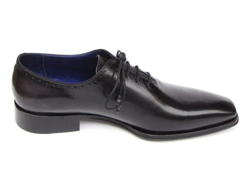 Paul Parkman Black Leather Whole-cut Oxfords