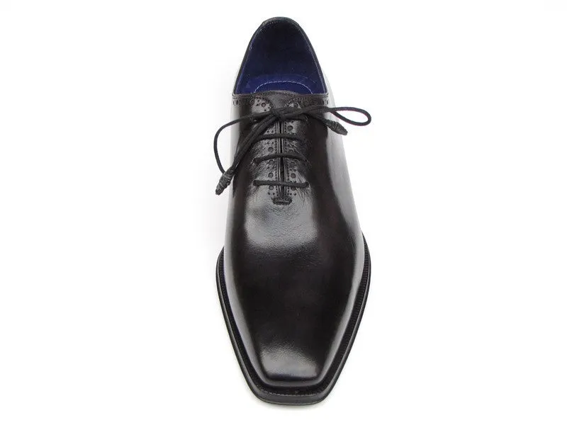 Paul Parkman Black Leather Whole-cut Oxfords