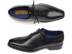 Paul Parkman Black Leather Whole-cut Oxfords