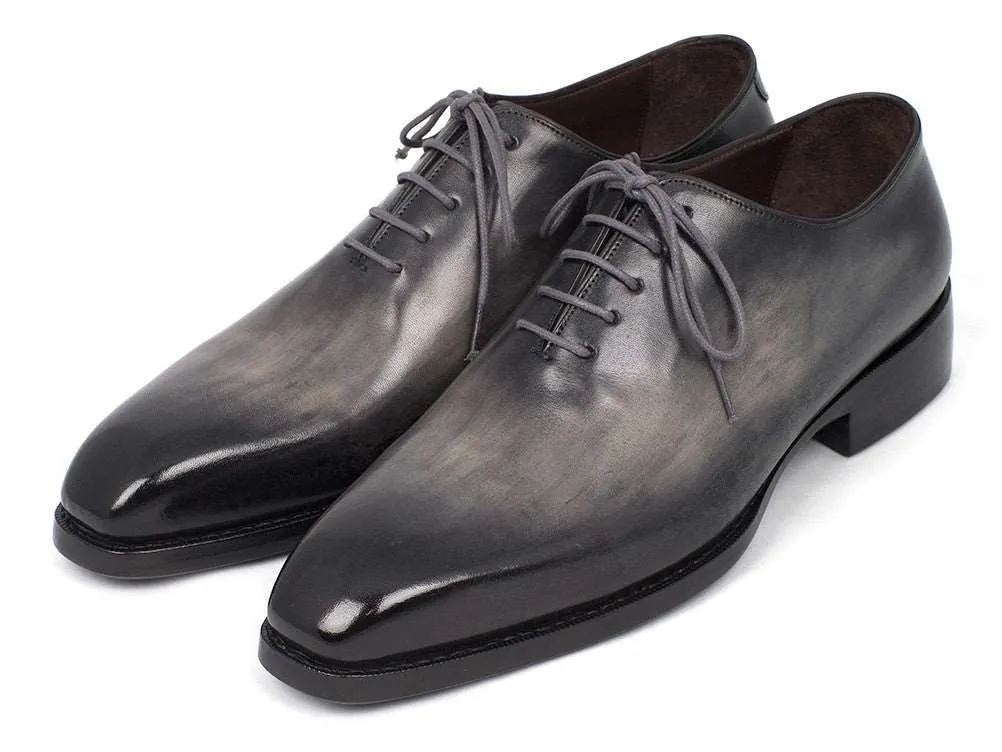 Paul Parkman Gray Black Hand-Painted Oxfords
