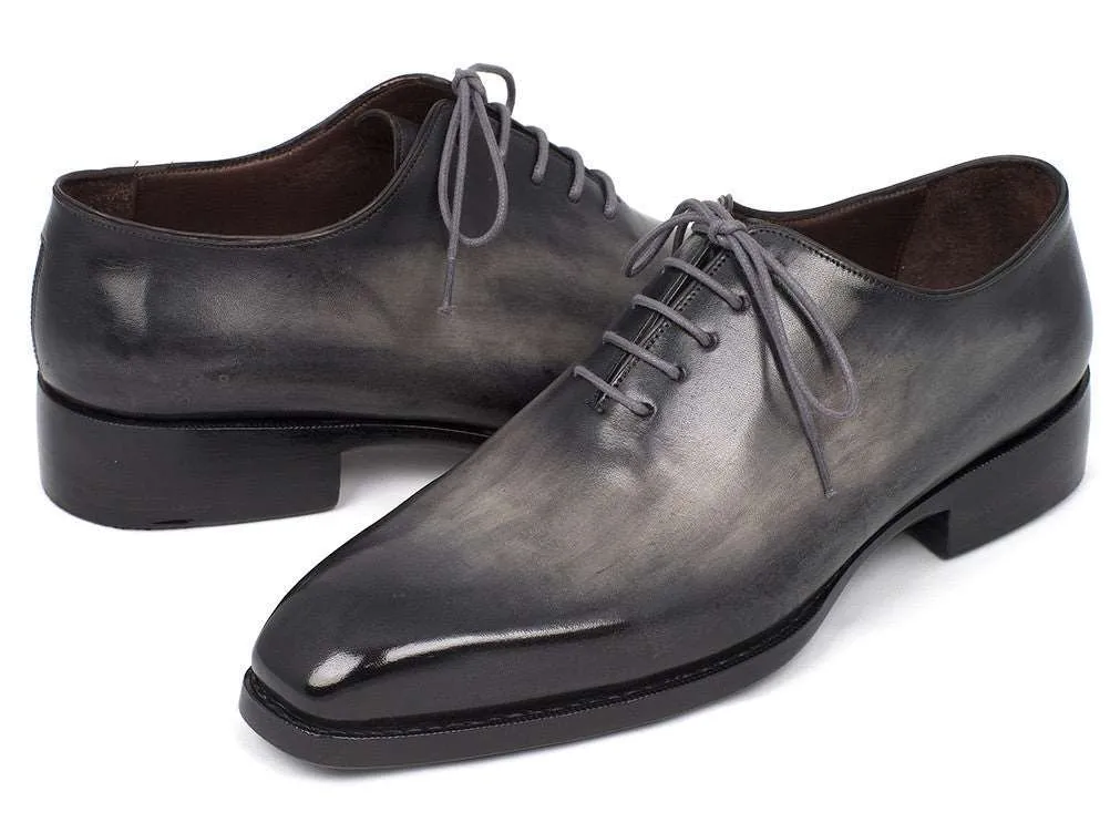 Paul Parkman Gray Black Hand-Painted Oxfords