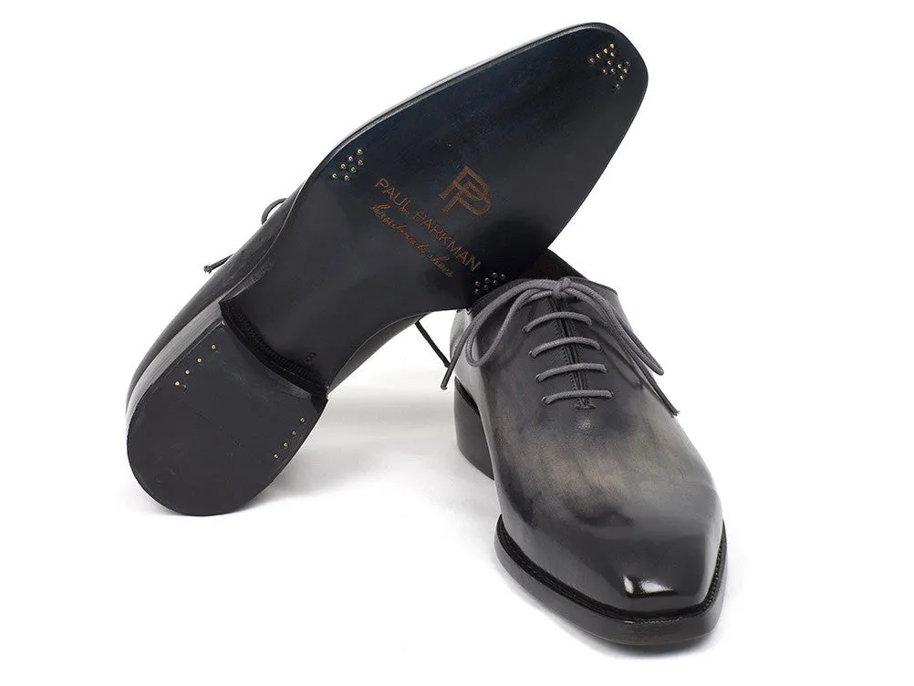 Paul Parkman Gray Black Hand-Painted Oxfords