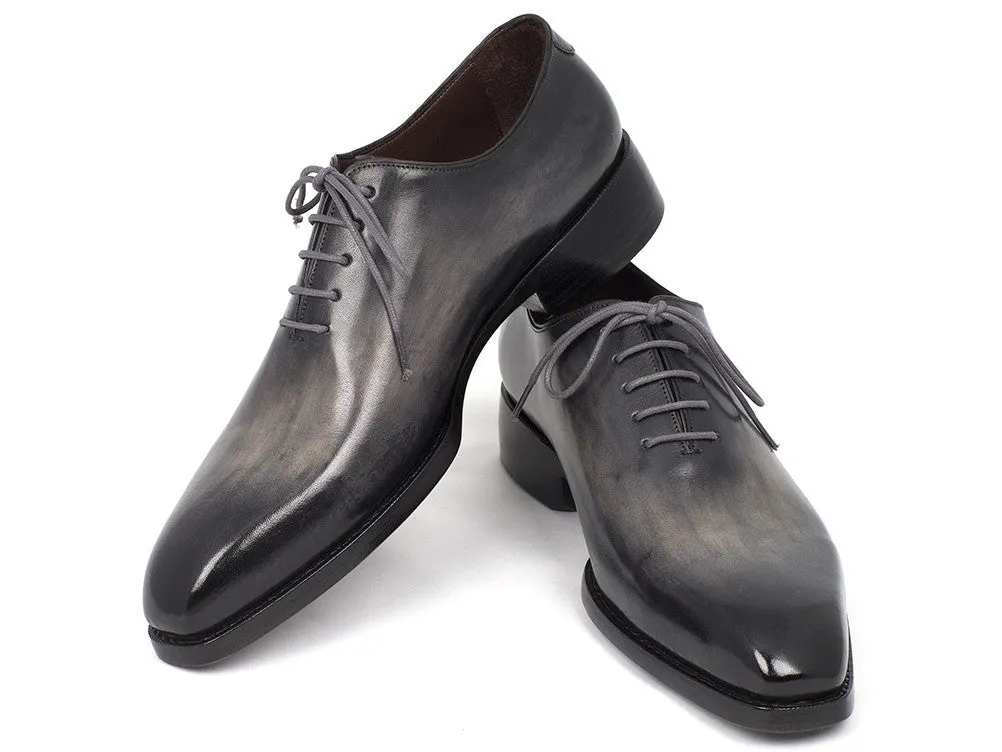 Paul Parkman Gray Black Hand-Painted Oxfords
