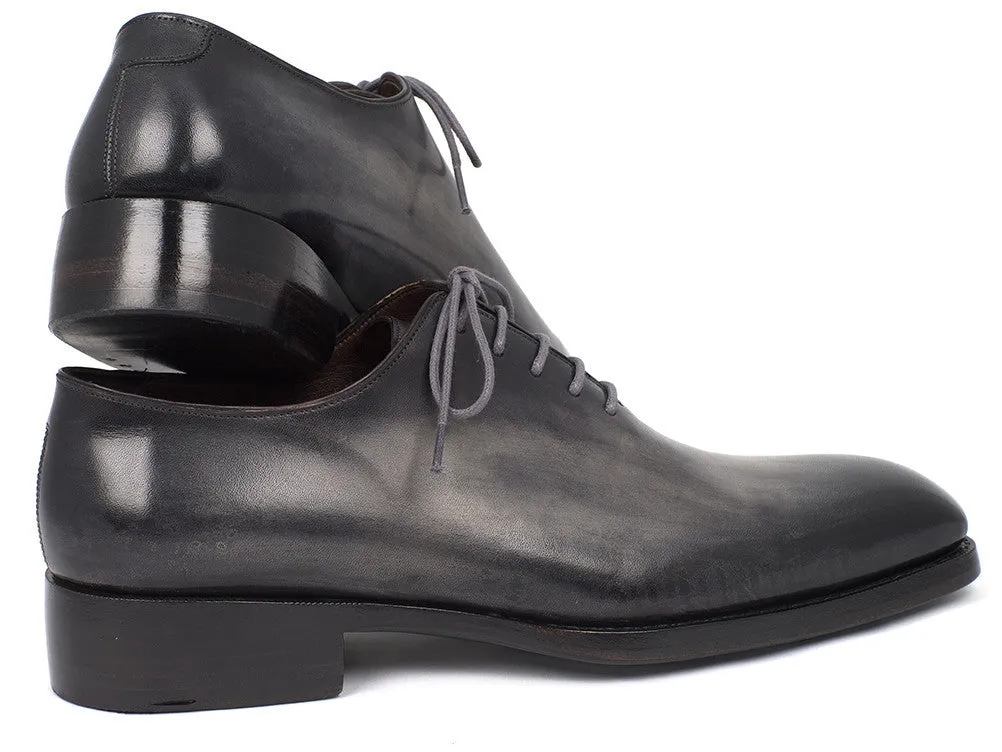 Paul Parkman Gray Black Hand-Painted Oxfords