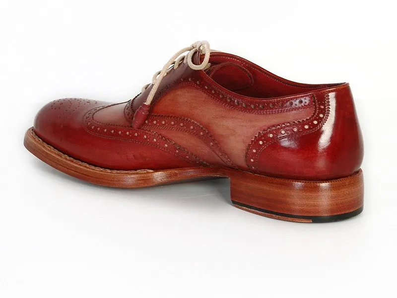 Paul Parkman Handmade Wingtip Oxfords Bordeaux Camel