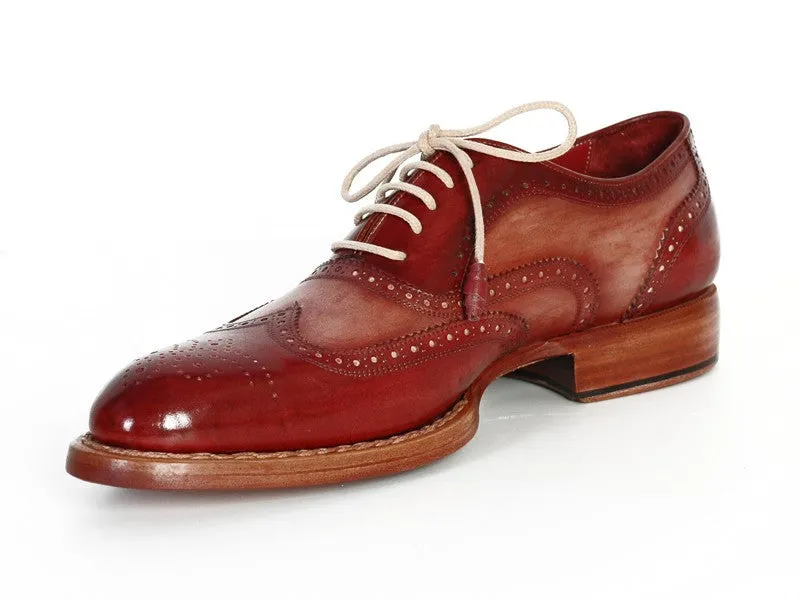 Paul Parkman Handmade Wingtip Oxfords Bordeaux Camel