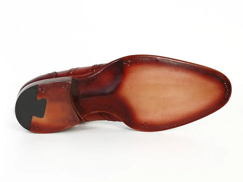 Paul Parkman Handmade Wingtip Oxfords Bordeaux Camel
