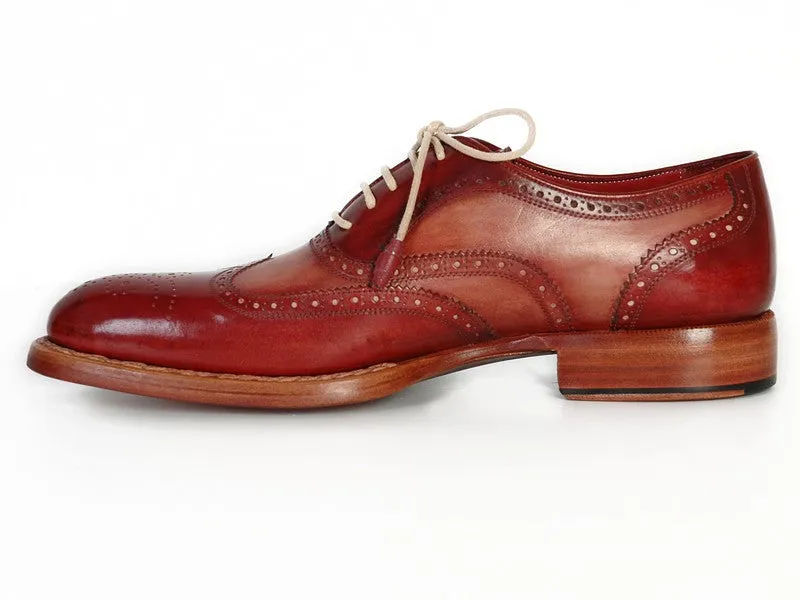Paul Parkman Handmade Wingtip Oxfords Bordeaux Camel