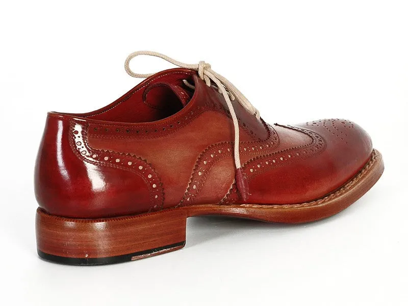 Paul Parkman Handmade Wingtip Oxfords Bordeaux Camel