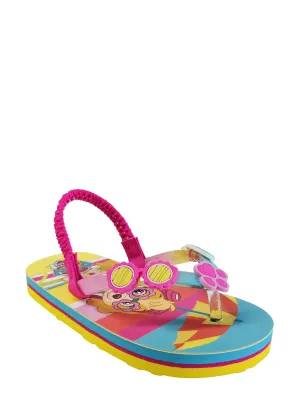 PAW Patrol Toddler Girls Flip Flops Slip On Kids Sandal, 5-12, Pink