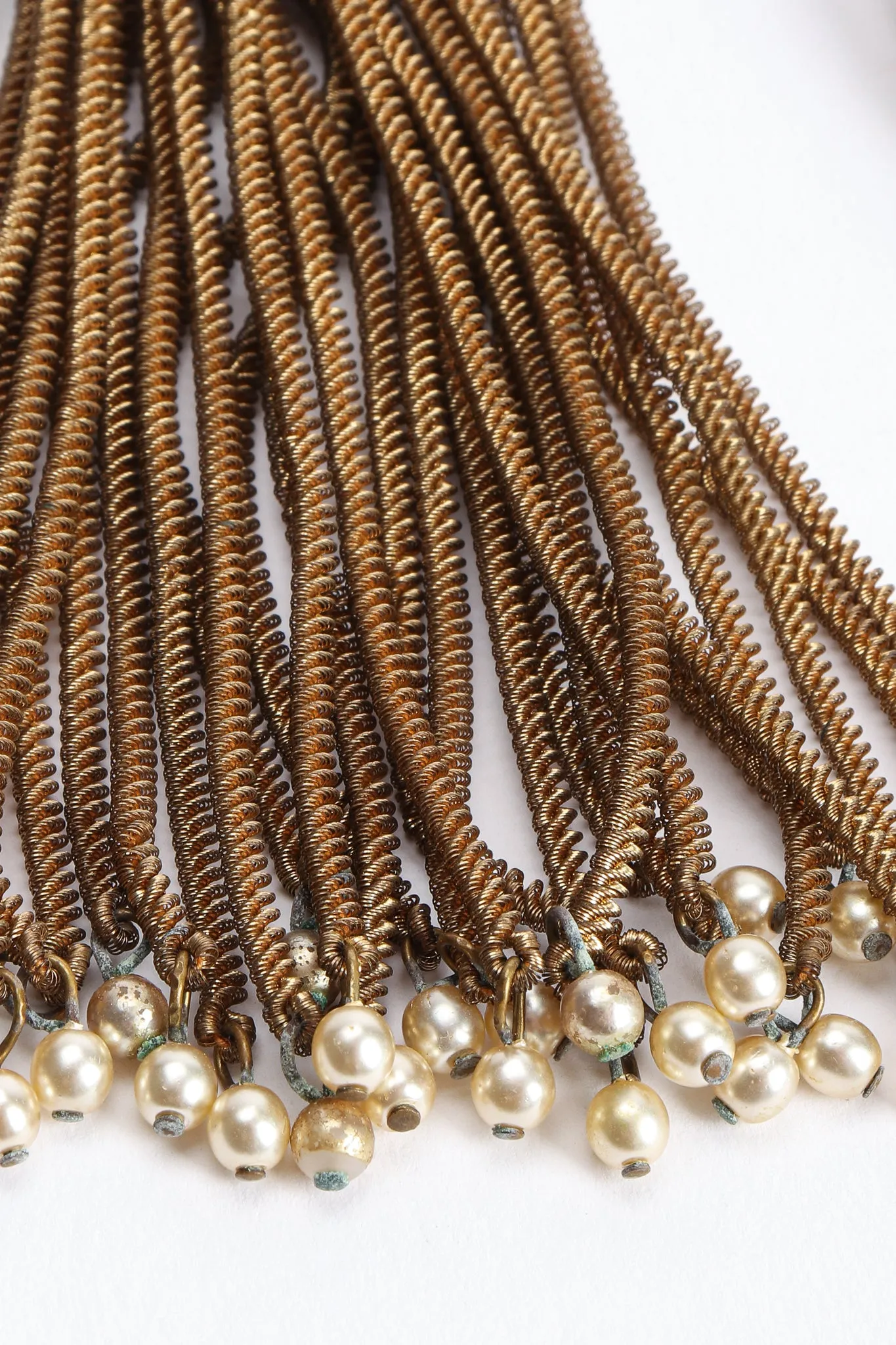 Pearl Chain Tassel Earrings