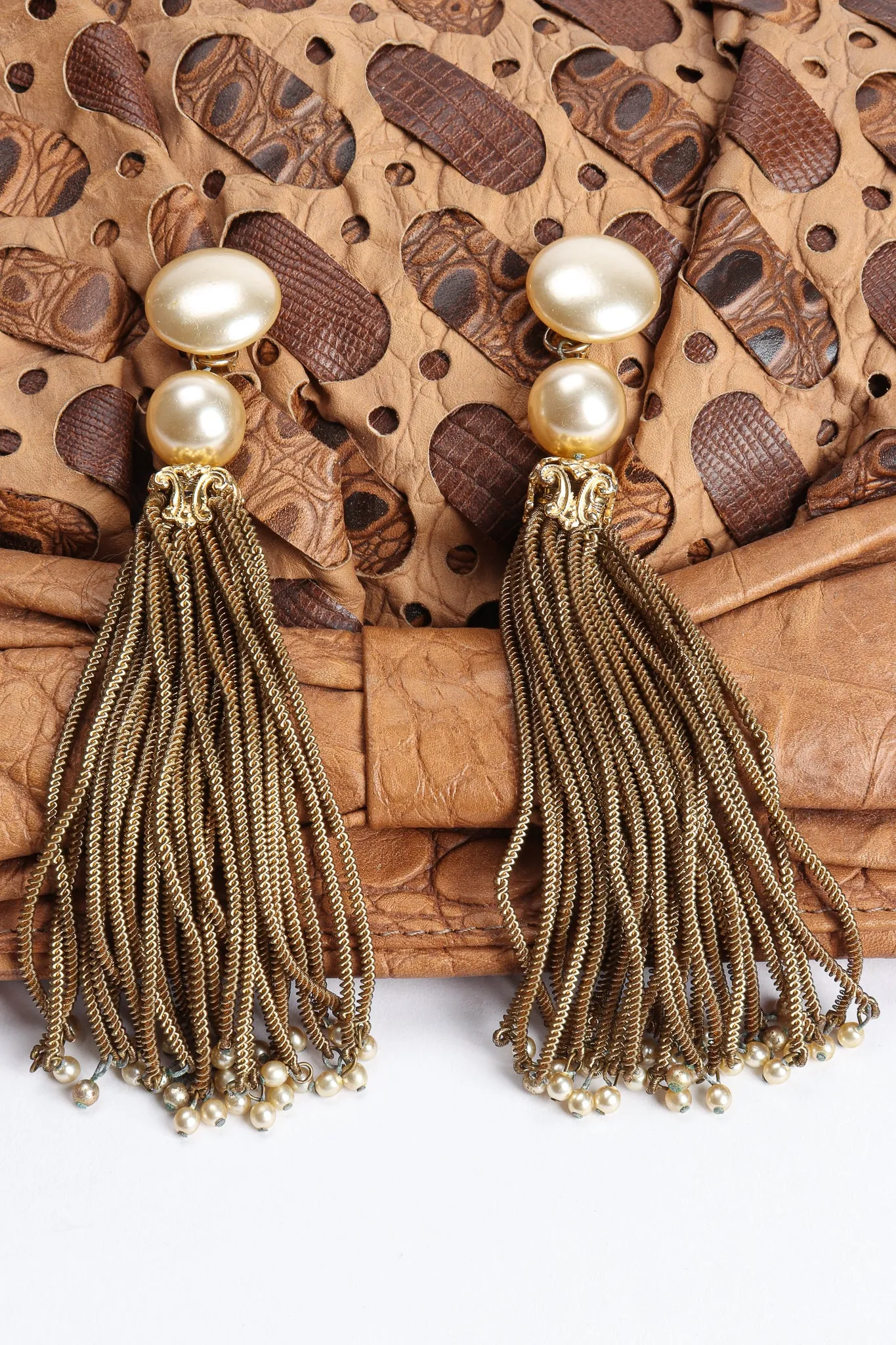 Pearl Chain Tassel Earrings