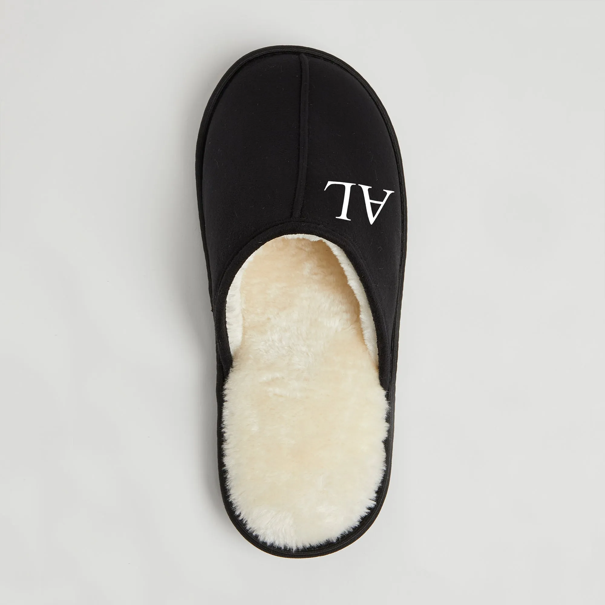 Personalised Mens Black Slippers