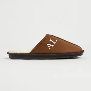 Personalised Mens Brown Slippers