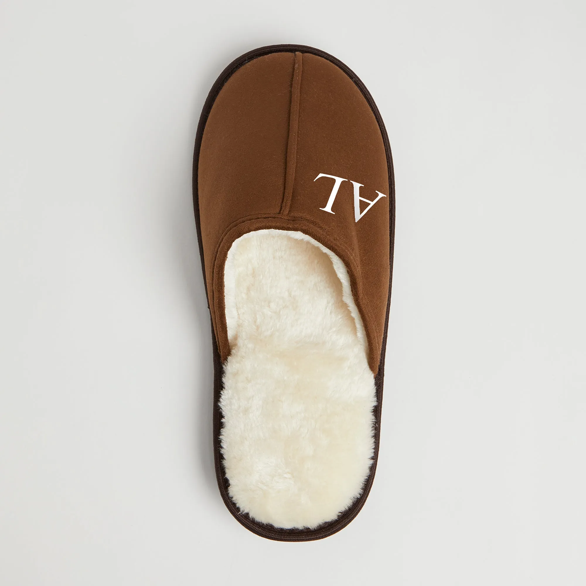 Personalised Mens Brown Slippers