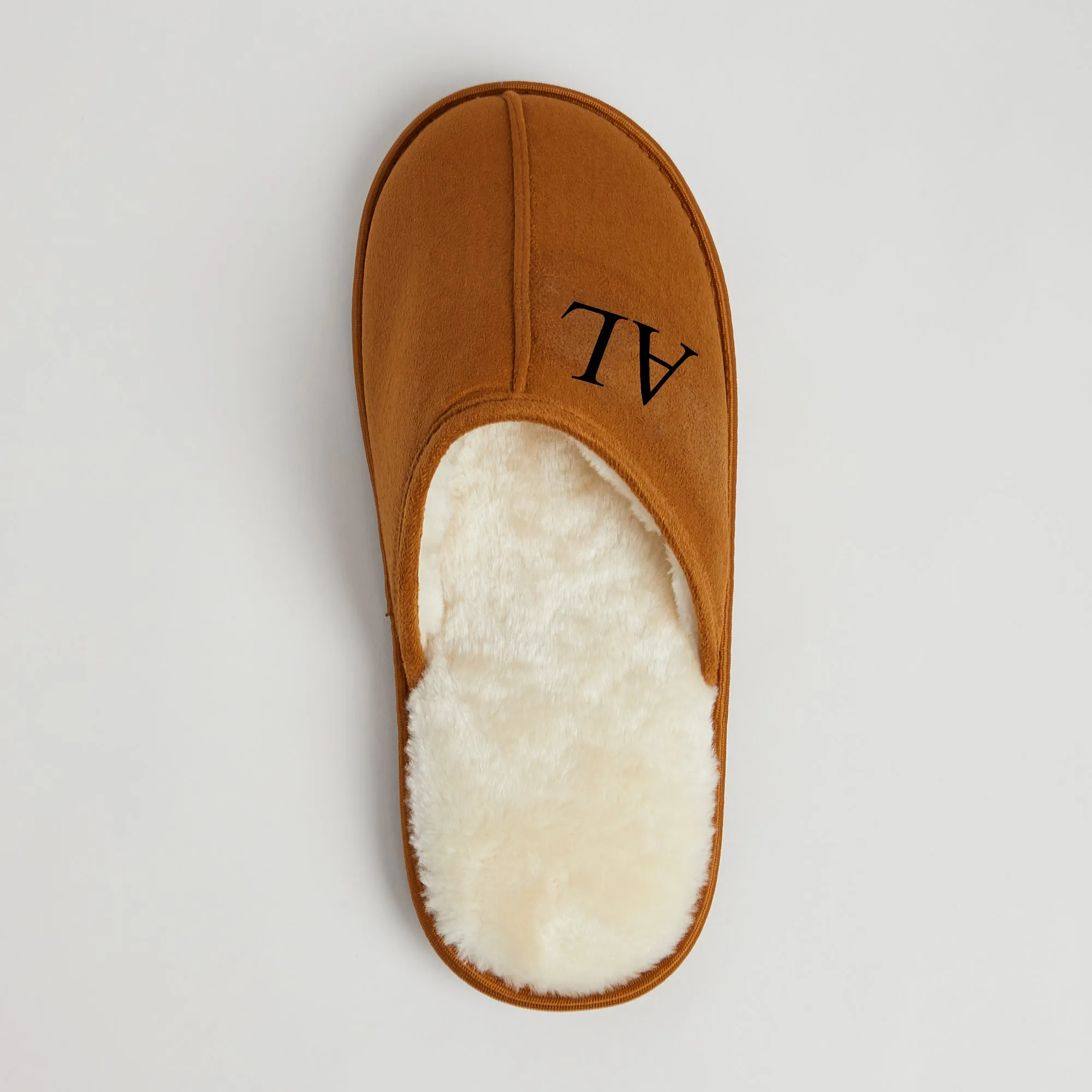 Personalised Mens Tan Slippers