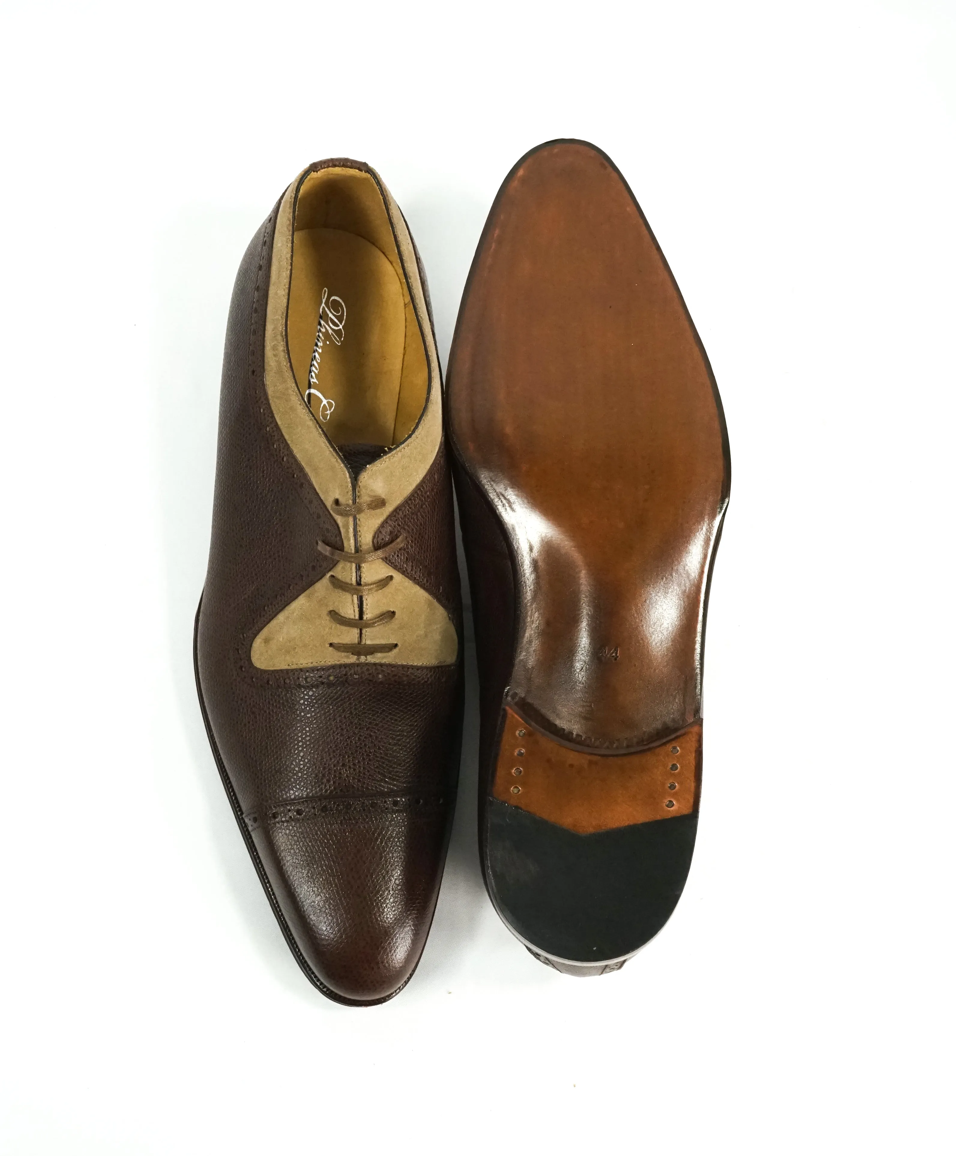 PHINEAS COLE - Two Tone Mixed Media Suede Leather Oxfords Made In England- 11US