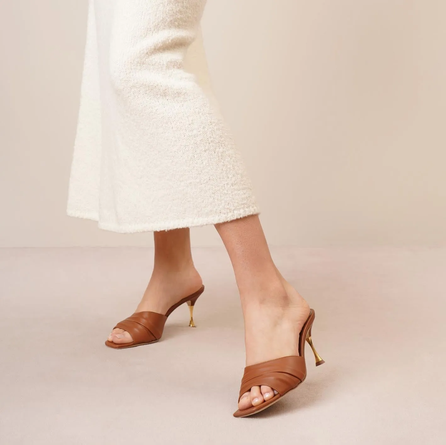 Picoux 70 brown leather mules