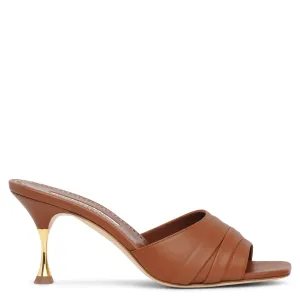Picoux 70 brown leather mules