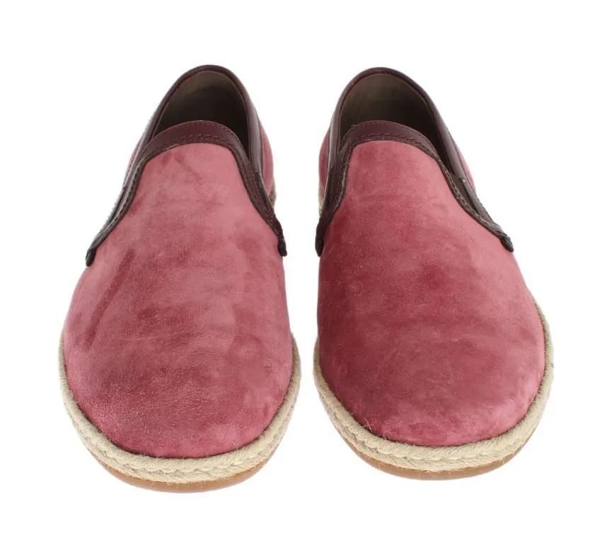 Pink Bordeaux Suede Leather Loafers