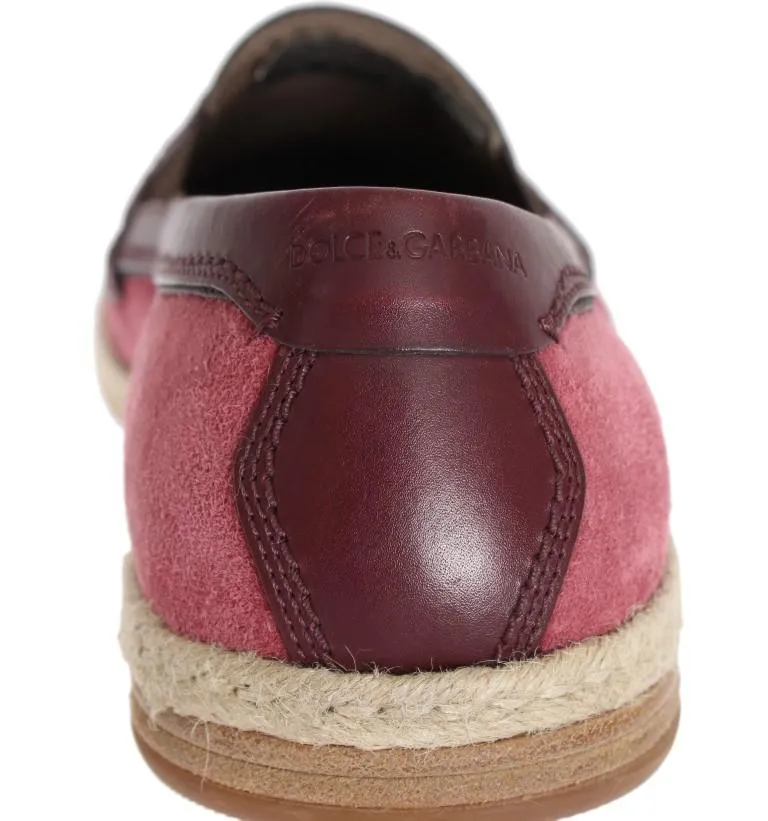Pink Bordeaux Suede Leather Loafers