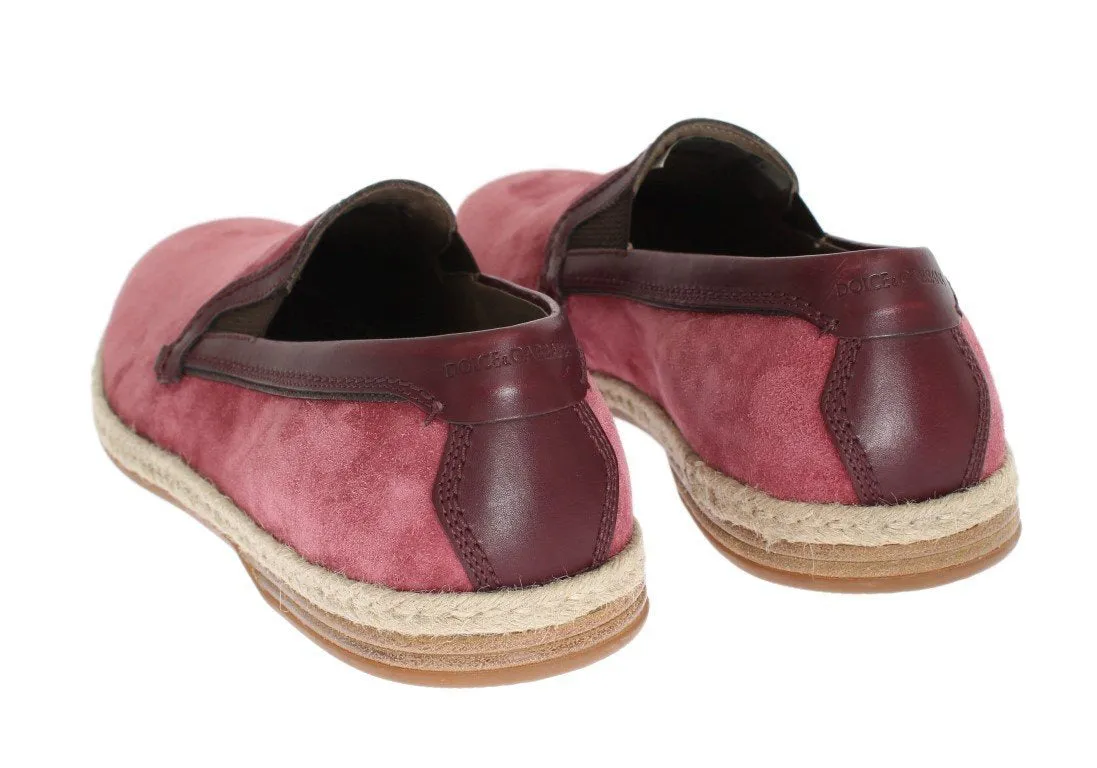 Pink Bordeaux Suede Leather Loafers