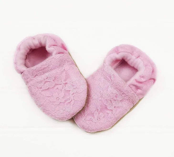 Pink Lace Moccasins