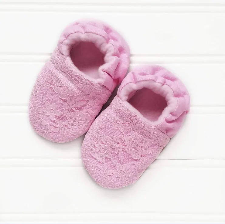 Pink Lace Moccasins