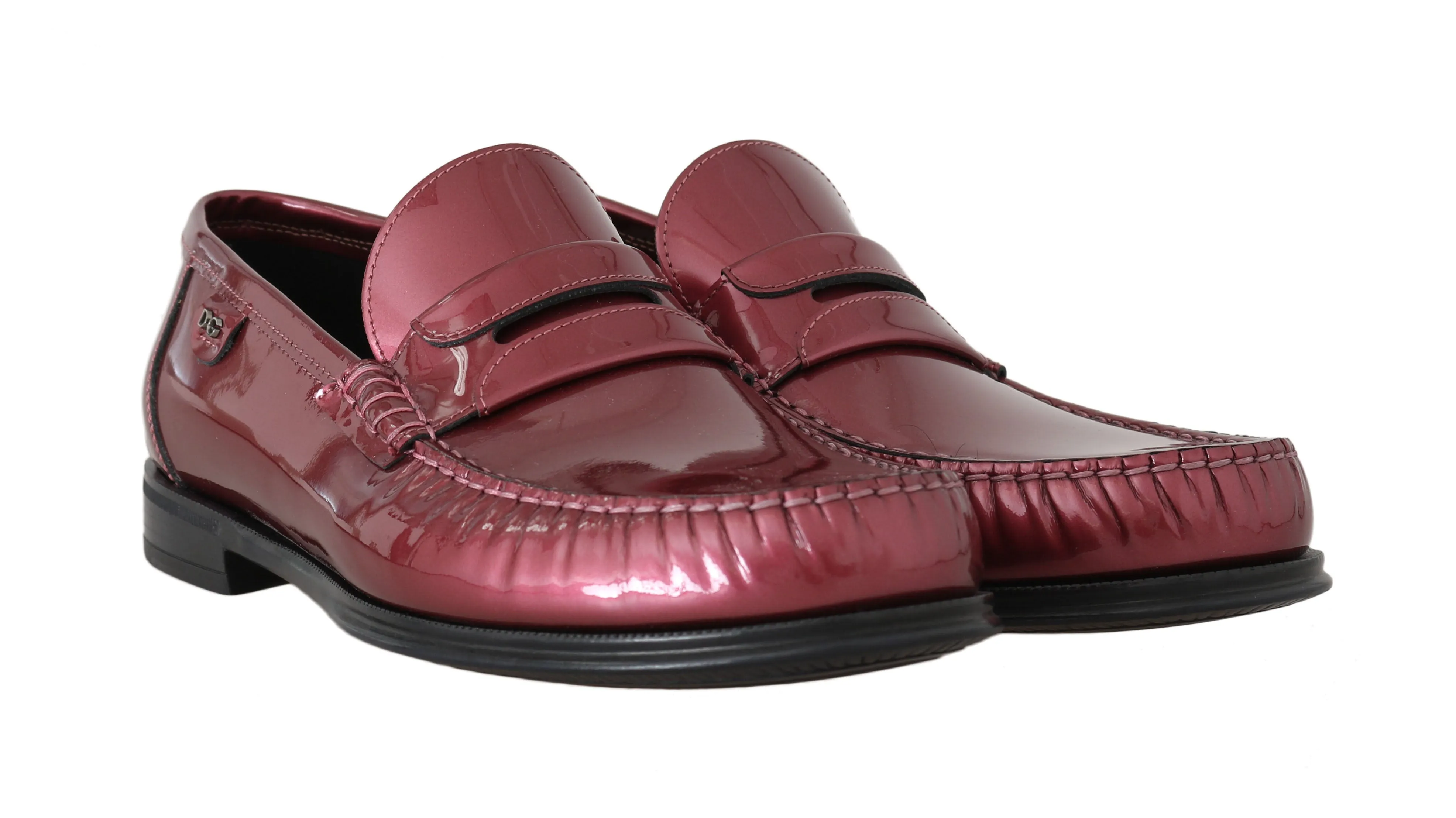 Pink Leather Loafers Moccasins Slides