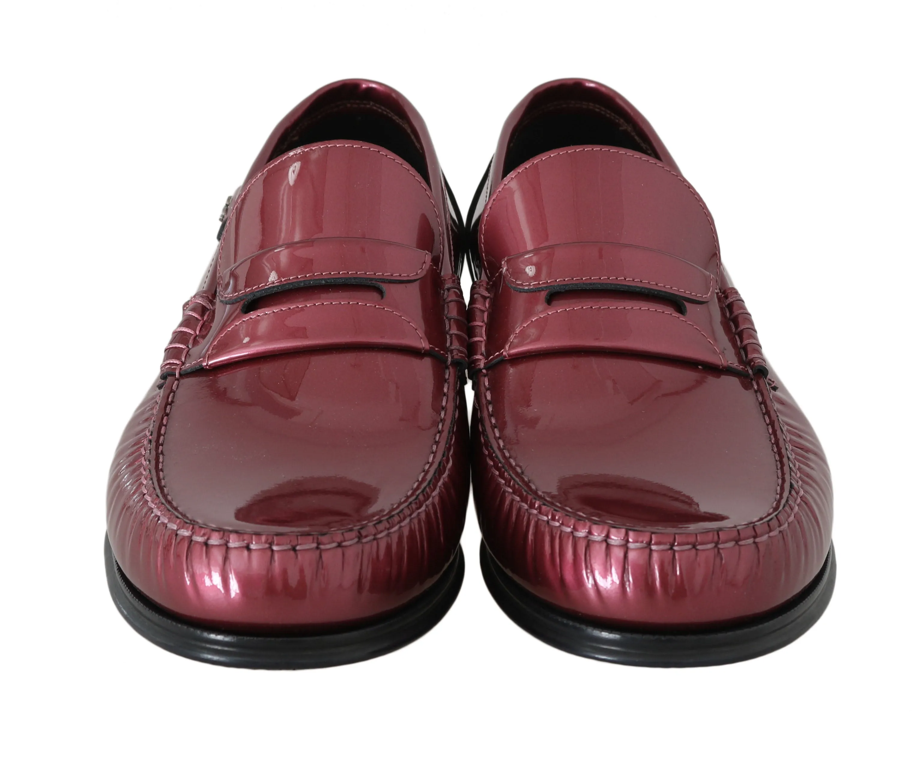 Pink Leather Loafers Moccasins Slides