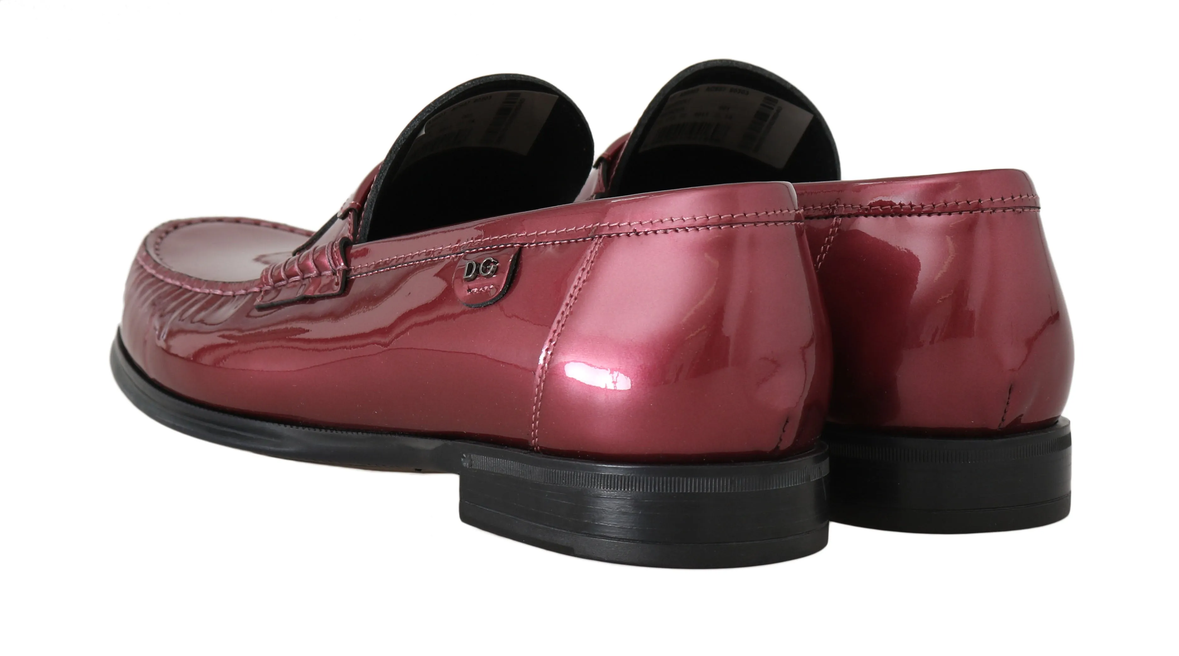 Pink Leather Loafers Moccasins Slides