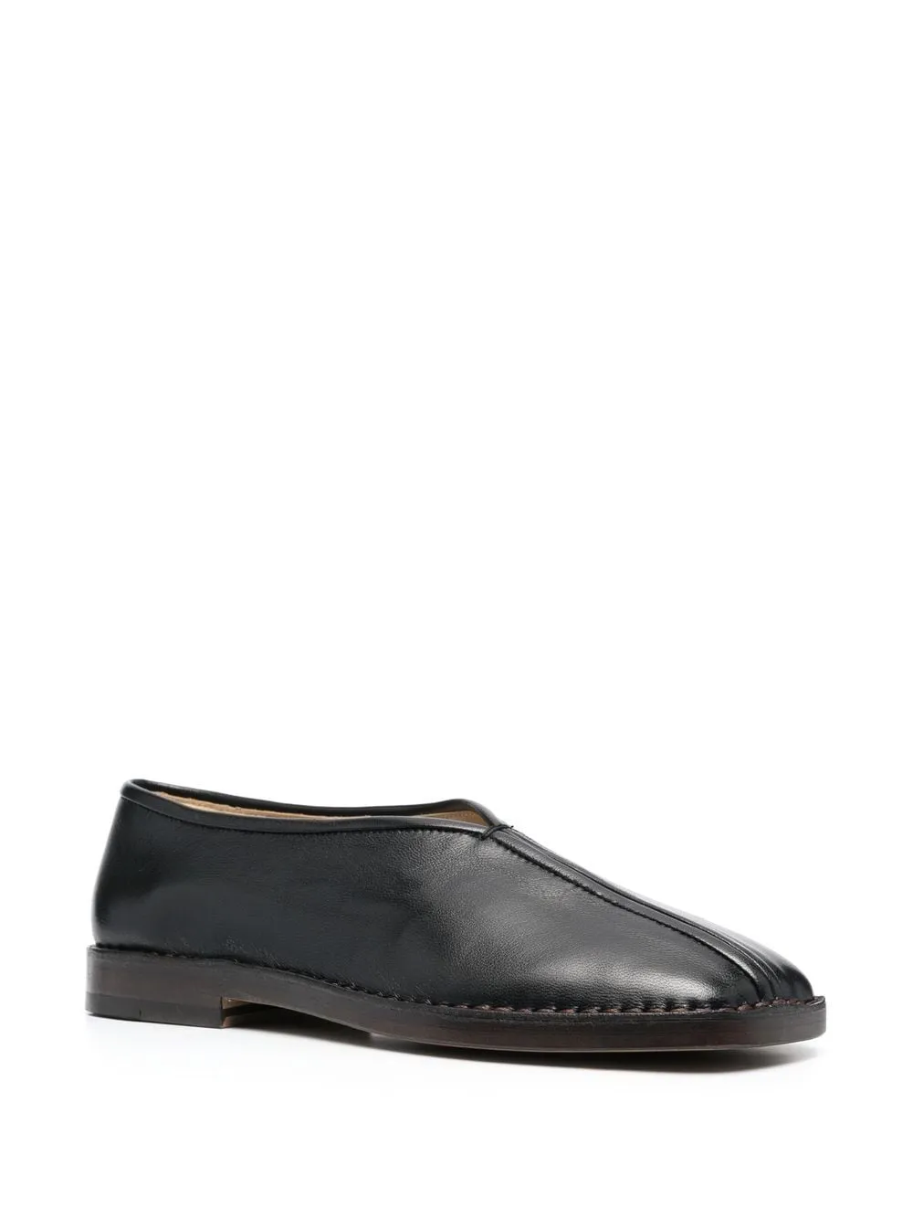 Piped leather slippers