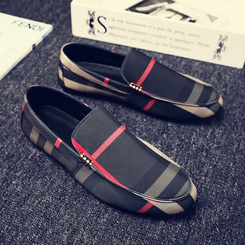 Plaid Italian Slip-on Loafers