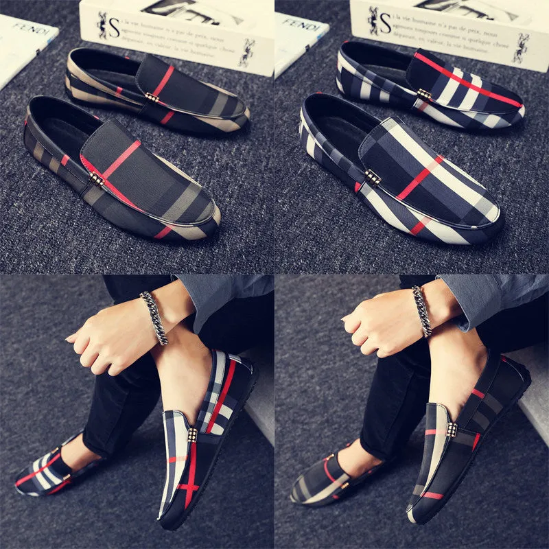 Plaid Italian Slip-on Loafers