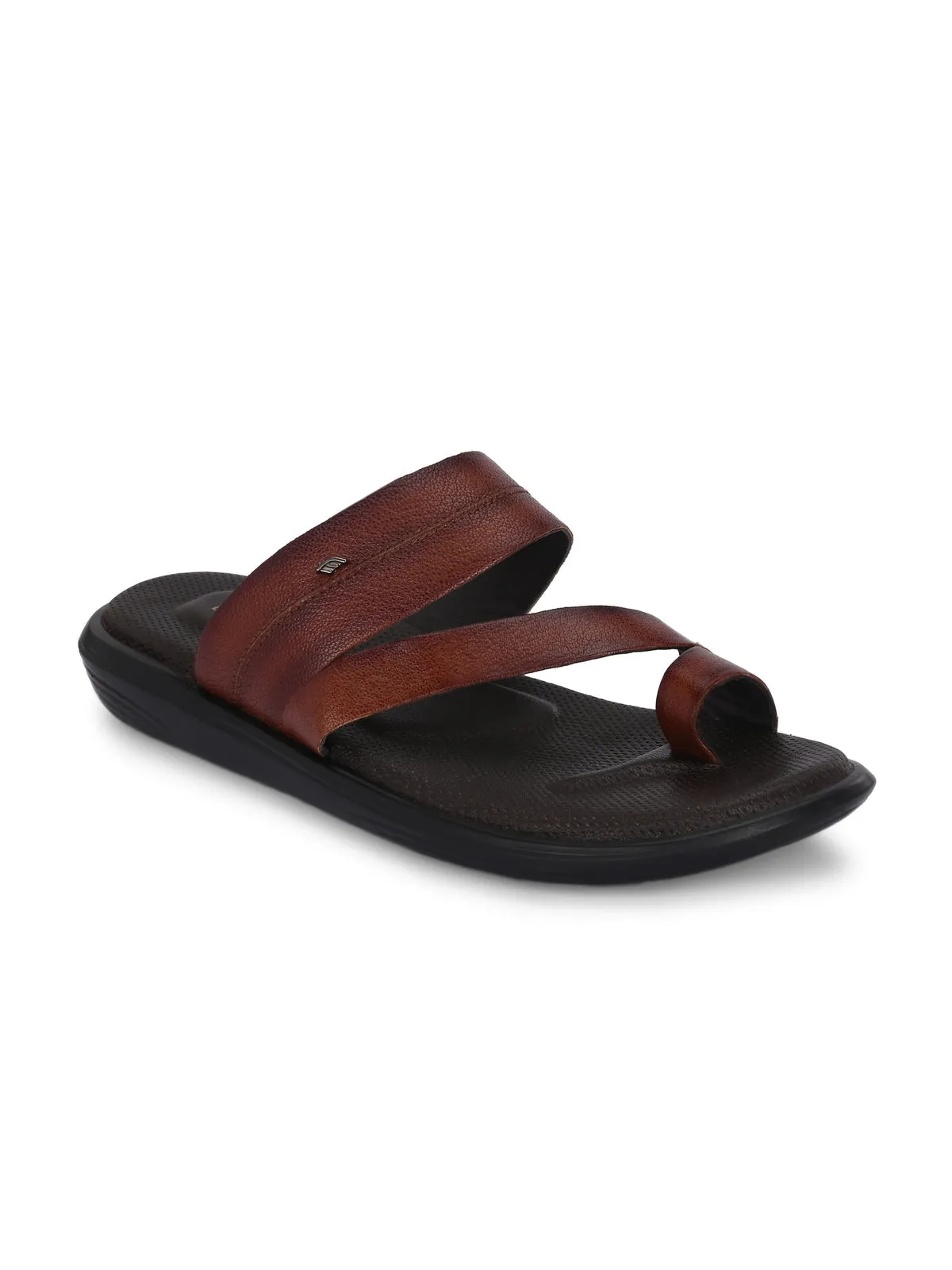 Plush Brown Leather Slippers