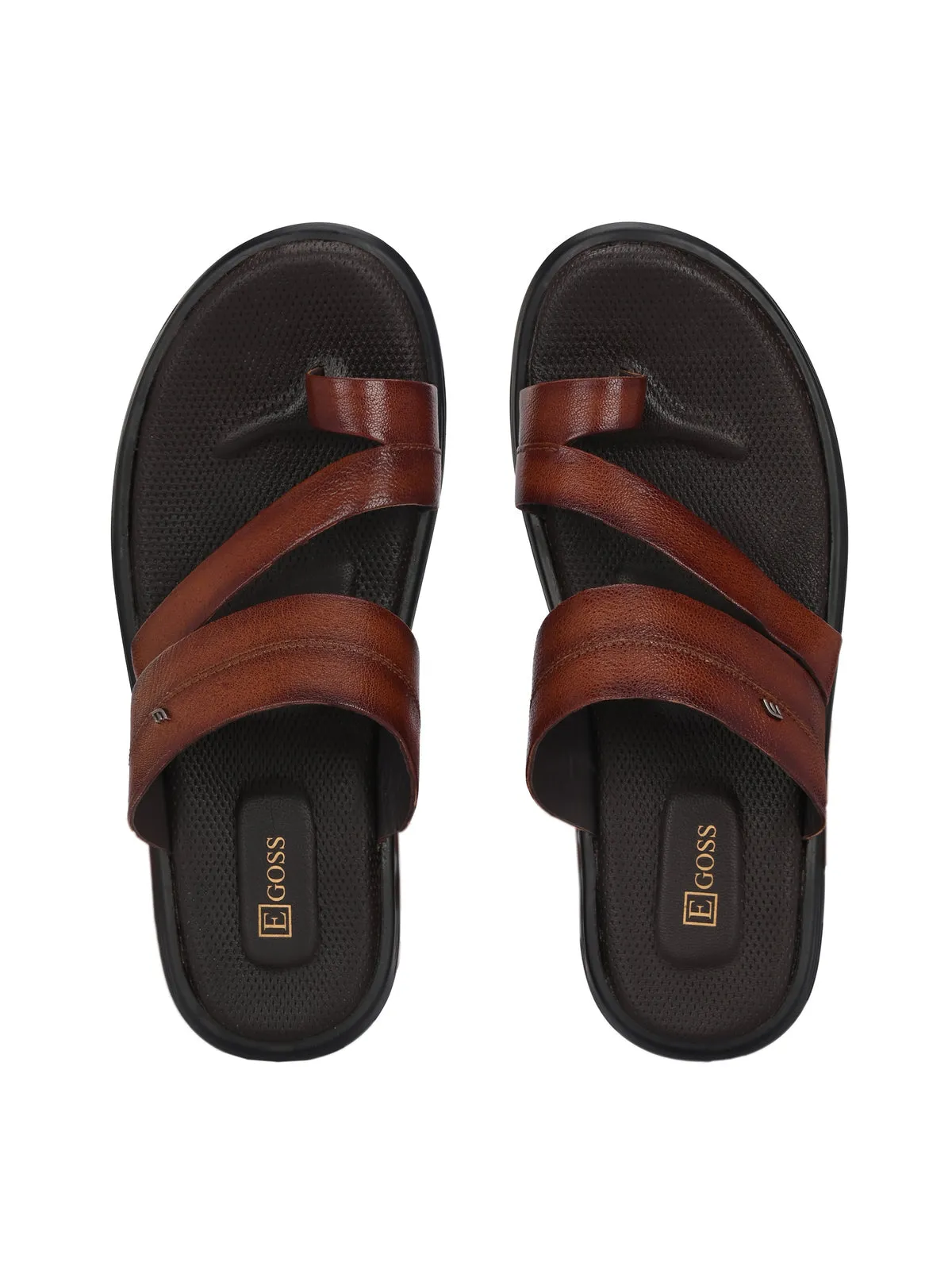 Plush Brown Leather Slippers