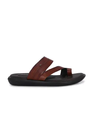 Plush Brown Leather Slippers