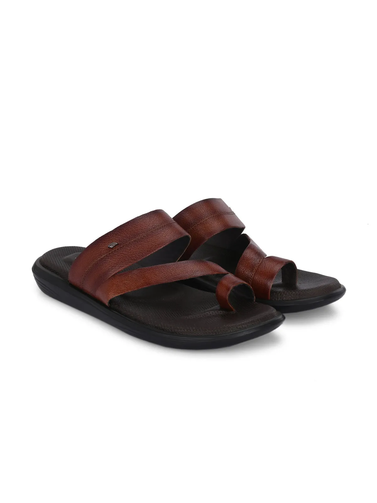 Plush Brown Leather Slippers