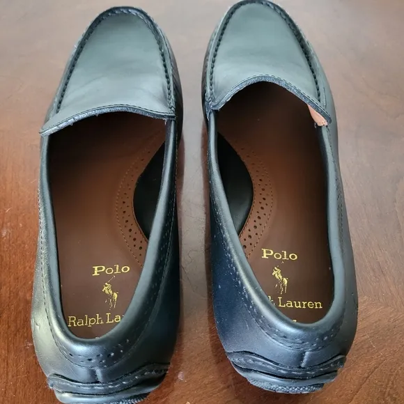 Polo Ralph Lauren Men's Black Redden Leather Driving Style Loafer Size 7.5D