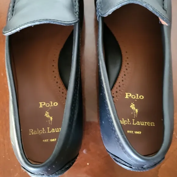 Polo Ralph Lauren Men's Black Redden Leather Driving Style Loafer Size 7.5D