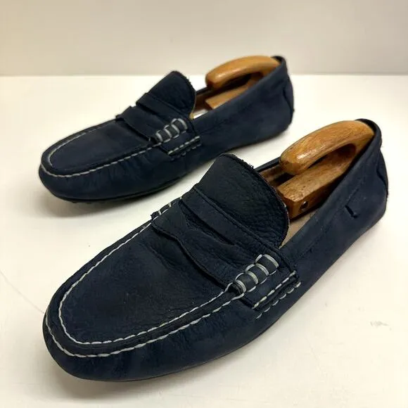 Polo Ralph Lauren Wes Suede Driver Blue Beefroll Penny Loafer Size 8.5